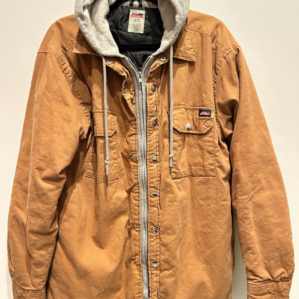 Dickies Men's Tan Hooded Shirt Jacket